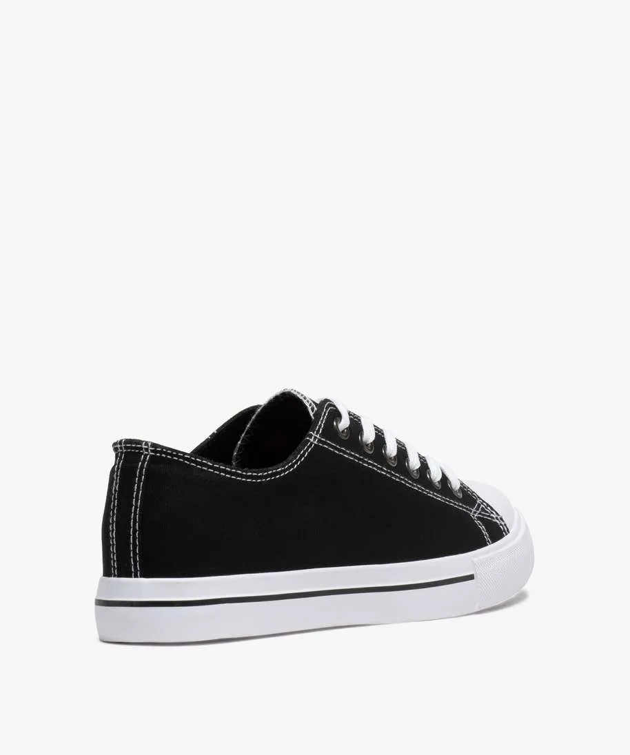 baskets femme en toile a bout renforce fermeture lacets noir standard