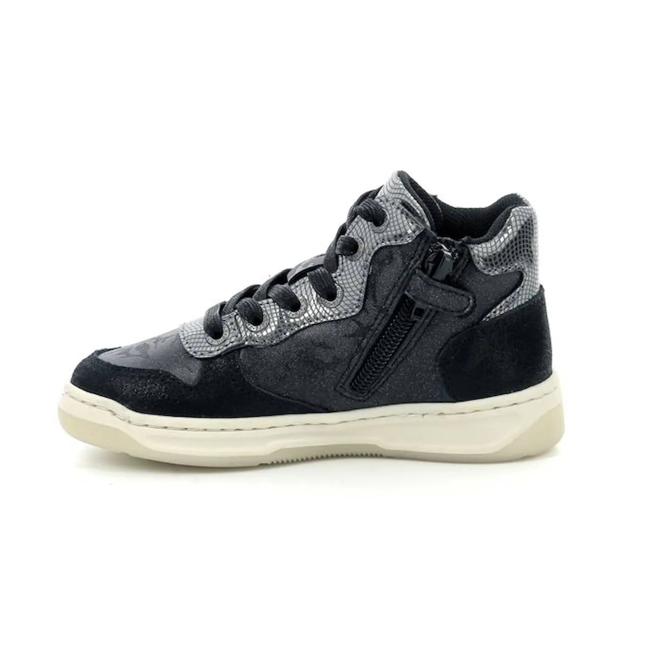 Baskets hautes Kicklax - KICKERS - Noir - Synthetique - Textile - Lacet + zip noir - Kickers