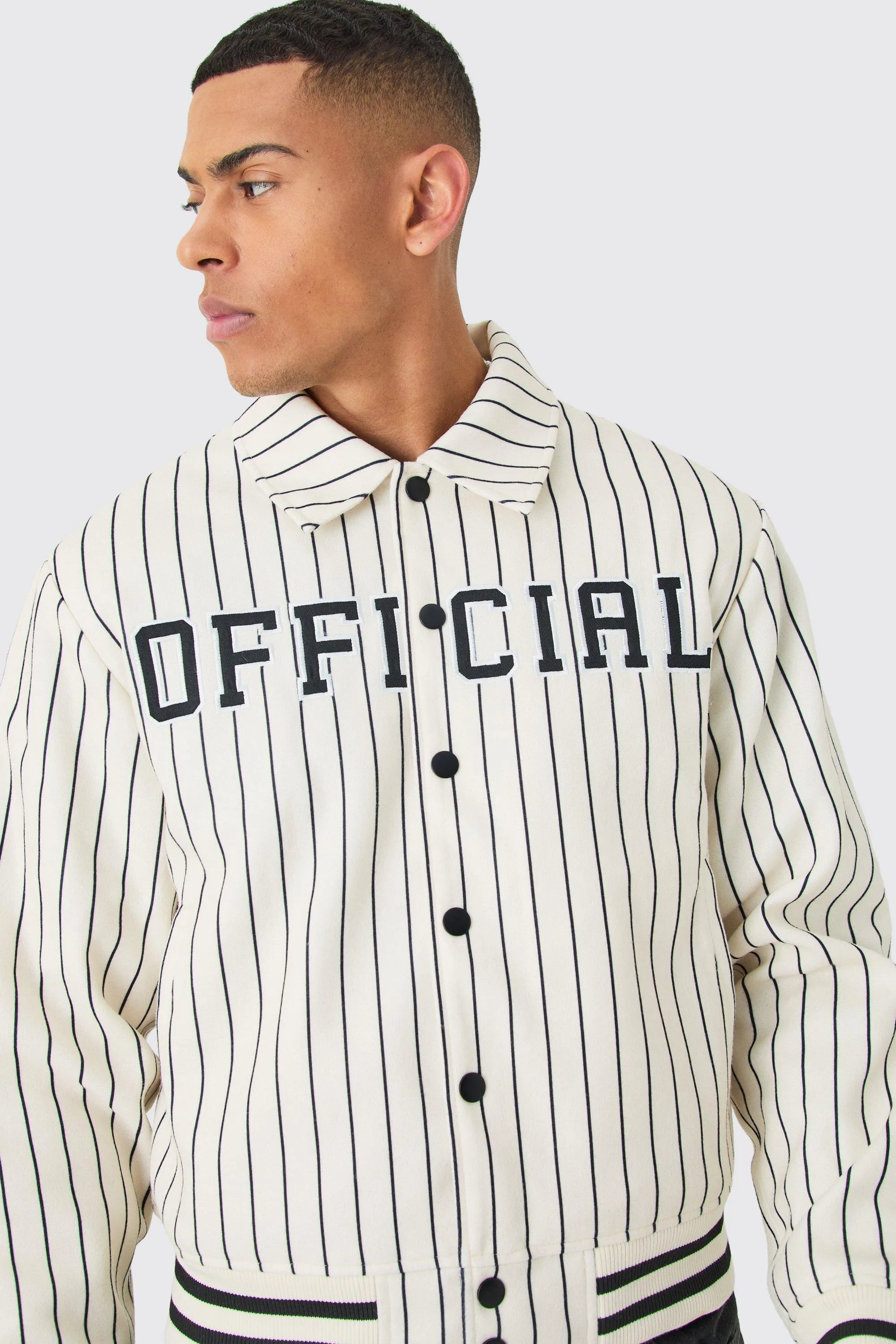 Bomber universitaire à rayures fines