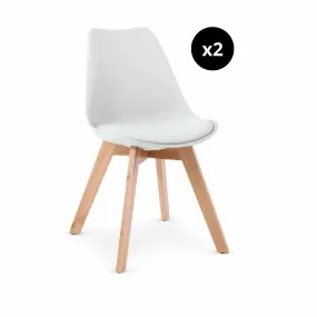 Lot de 2 Chaises Scandinaves Blanches SYDALS | Chaise 3 SUISSES