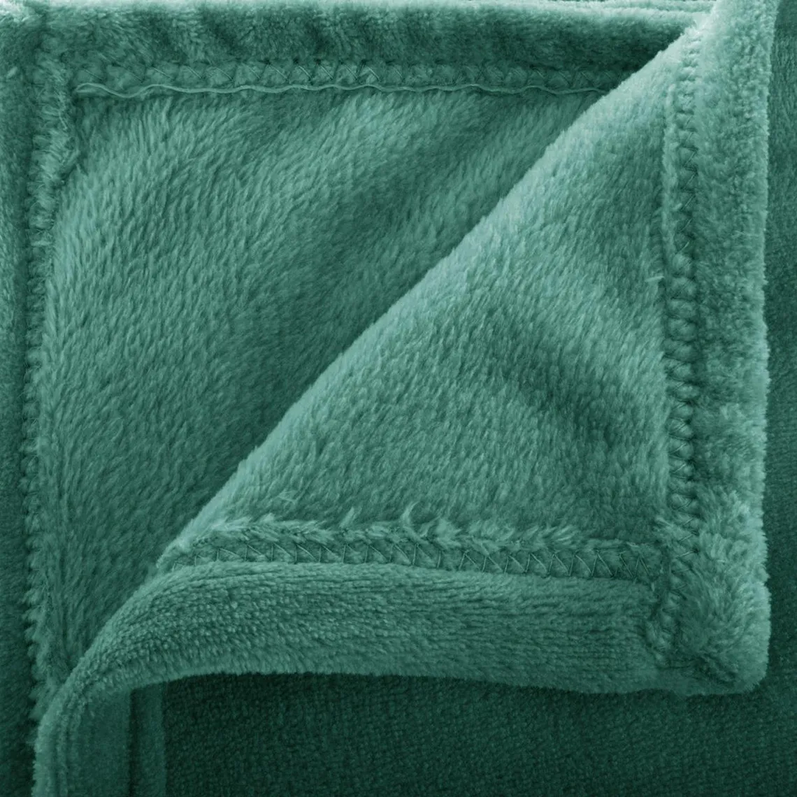 Plaid flanel uni vert  | 3 Suisses