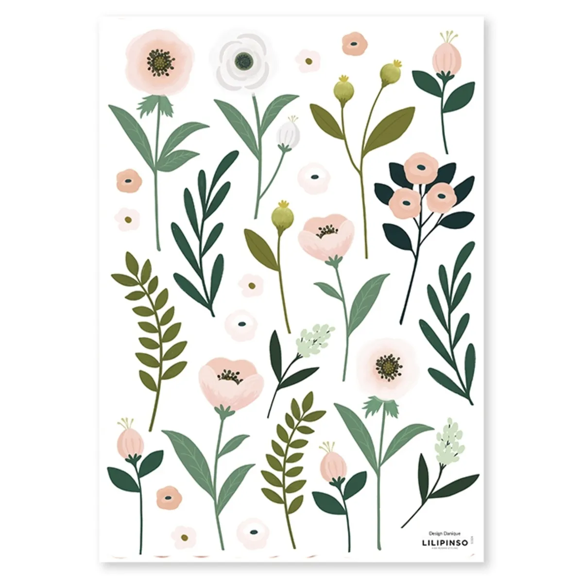 Planche de Stickers - Fleurs et Feuillages