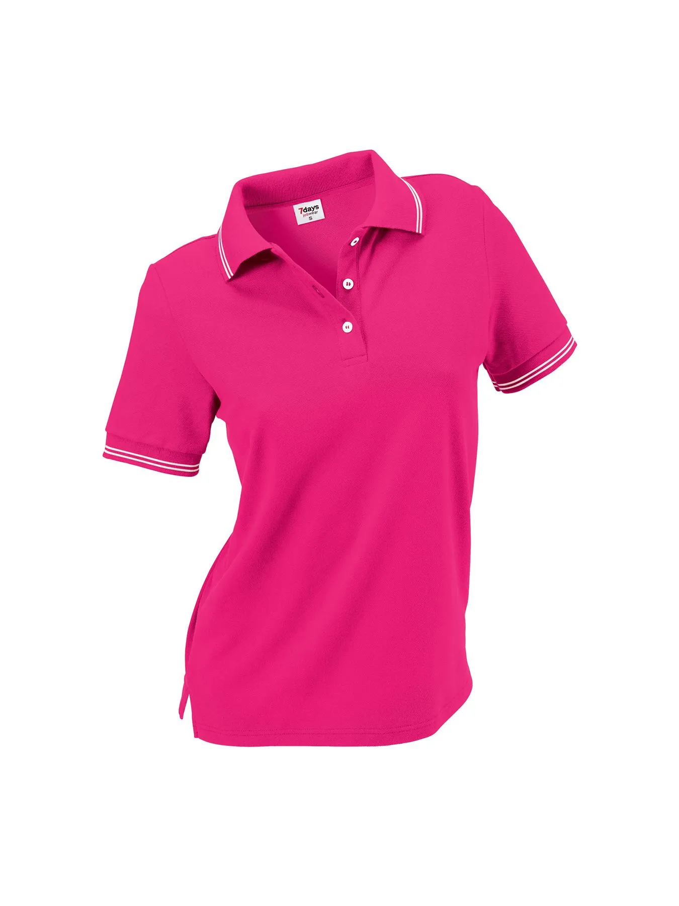 Polo femme en maille piquée – col avec rayures