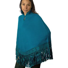 Poncho à Franges en Laine d'Alpaga