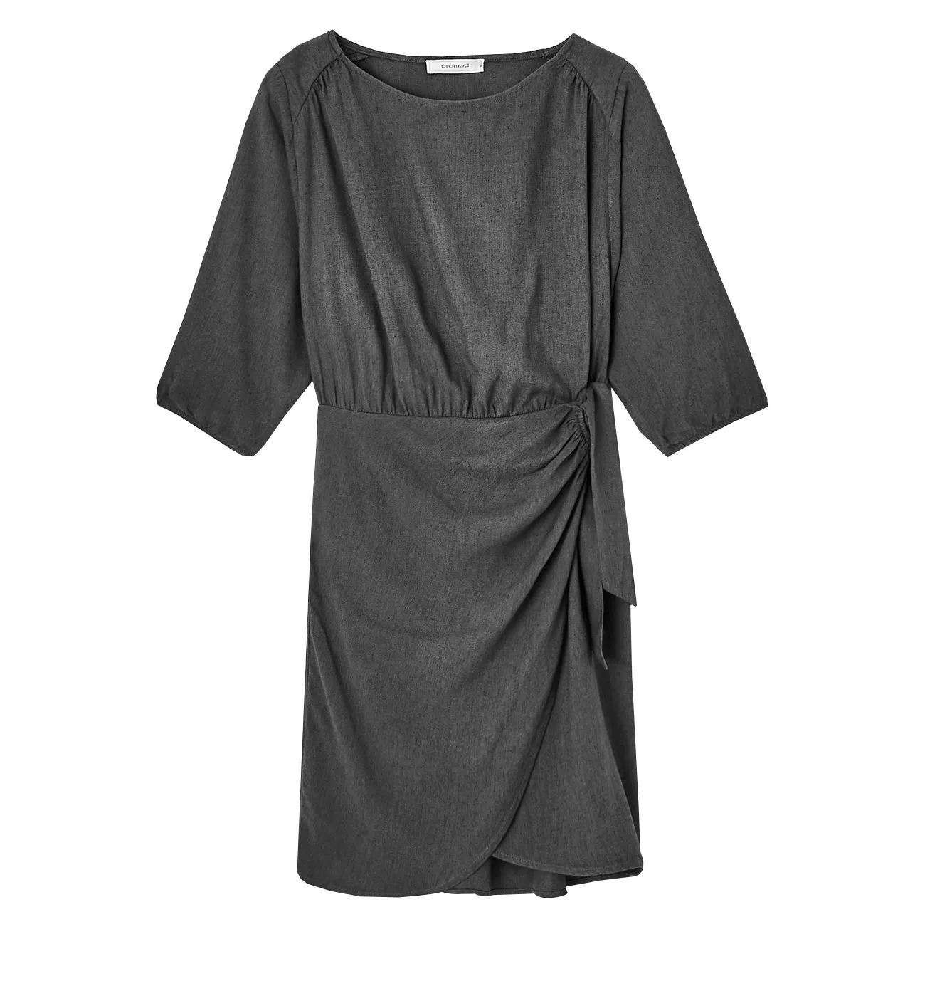 Robe courte unie Femme - Gris foncé