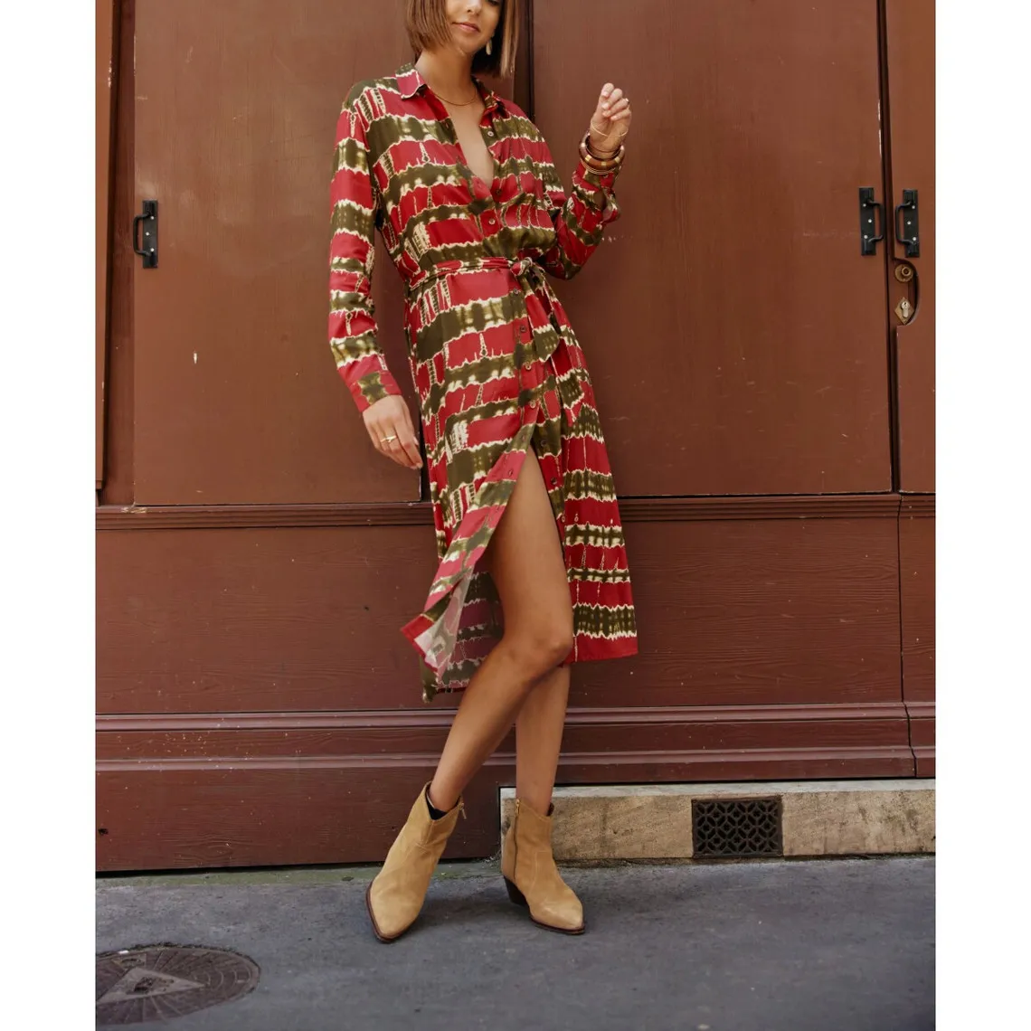 Robe - Rouge en viscose | 3 Suisses
