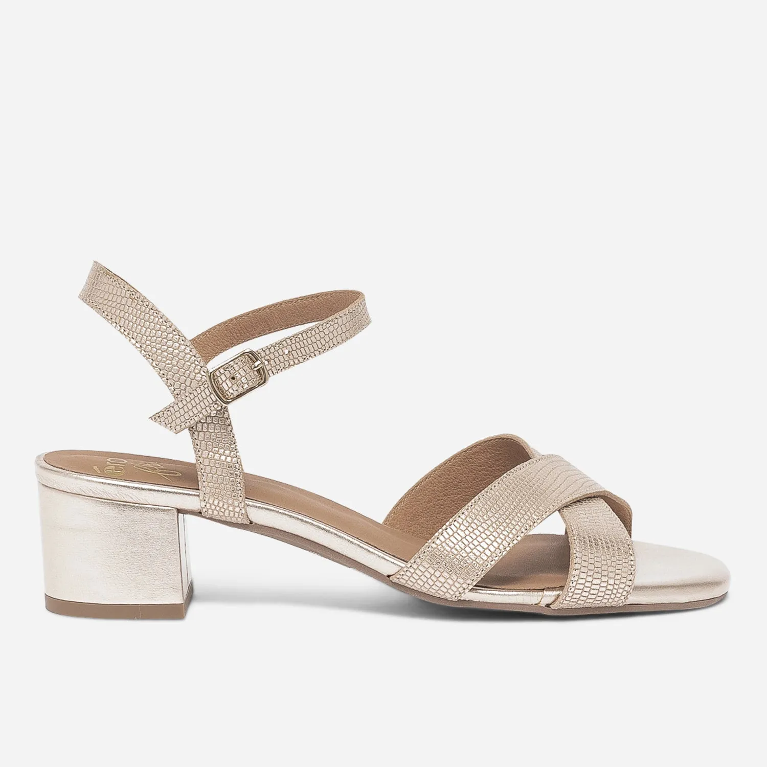 Sandale ERAM FLEX dorée en cuir effet python - Sandales Femme | ERAM