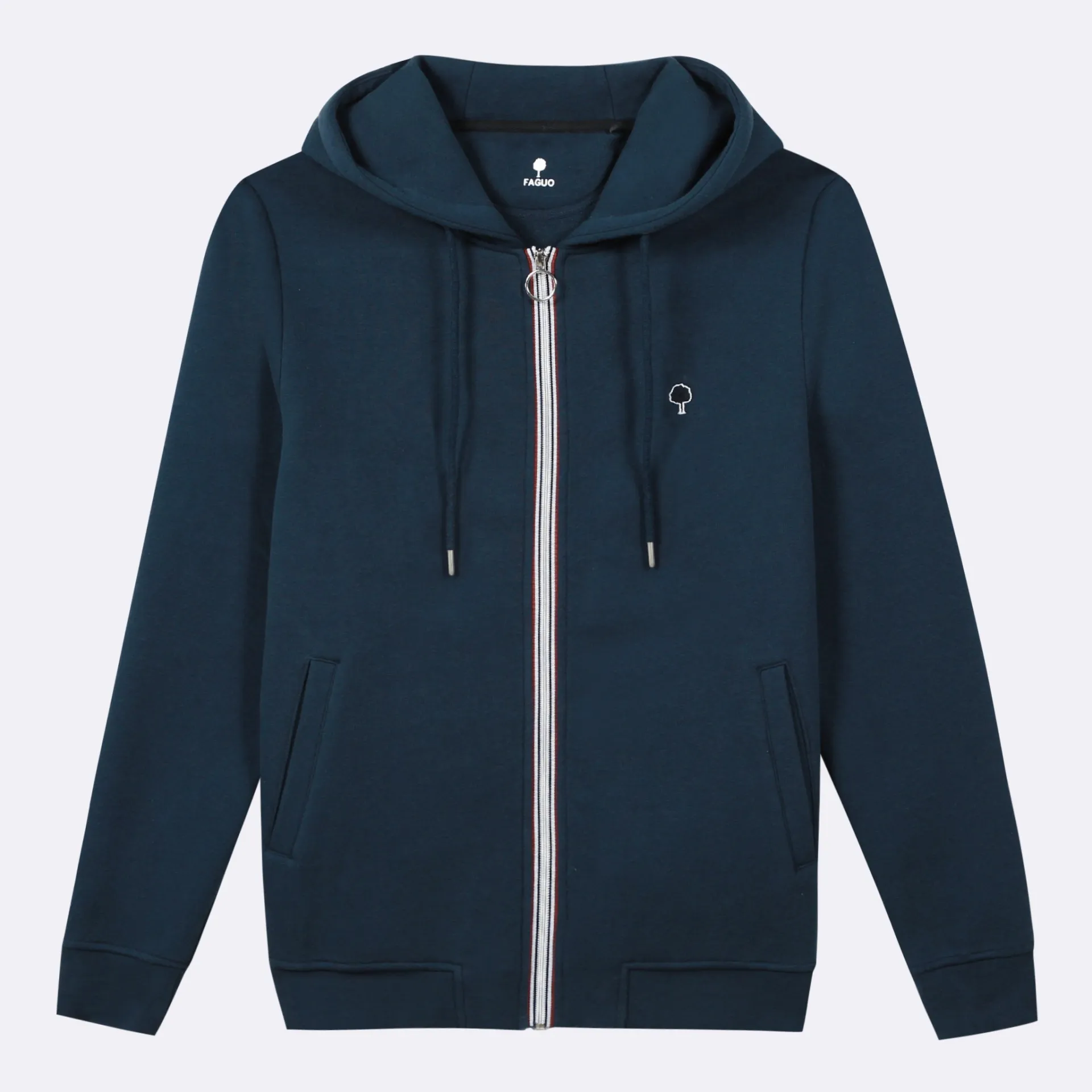 Sweat à capuche bleu marine coton et coton recyclé - modèle Mesnil - FAGUO