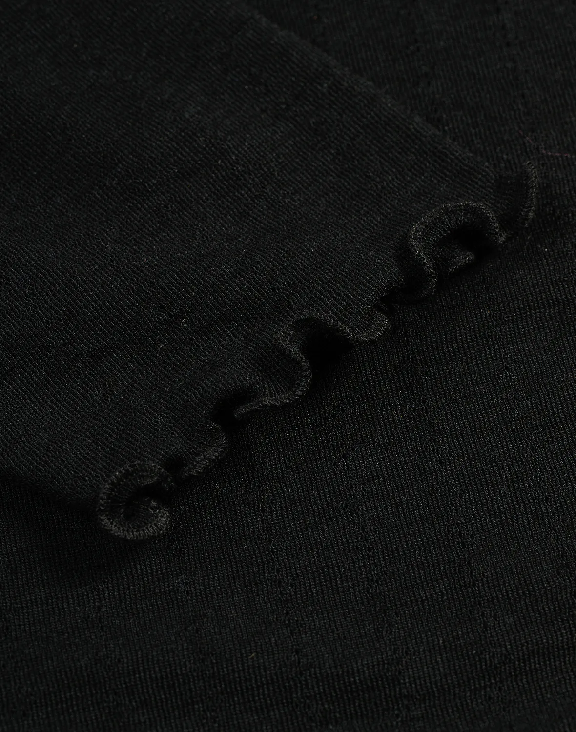 T-shirt effet pointelle en laine mérinos et soie femme