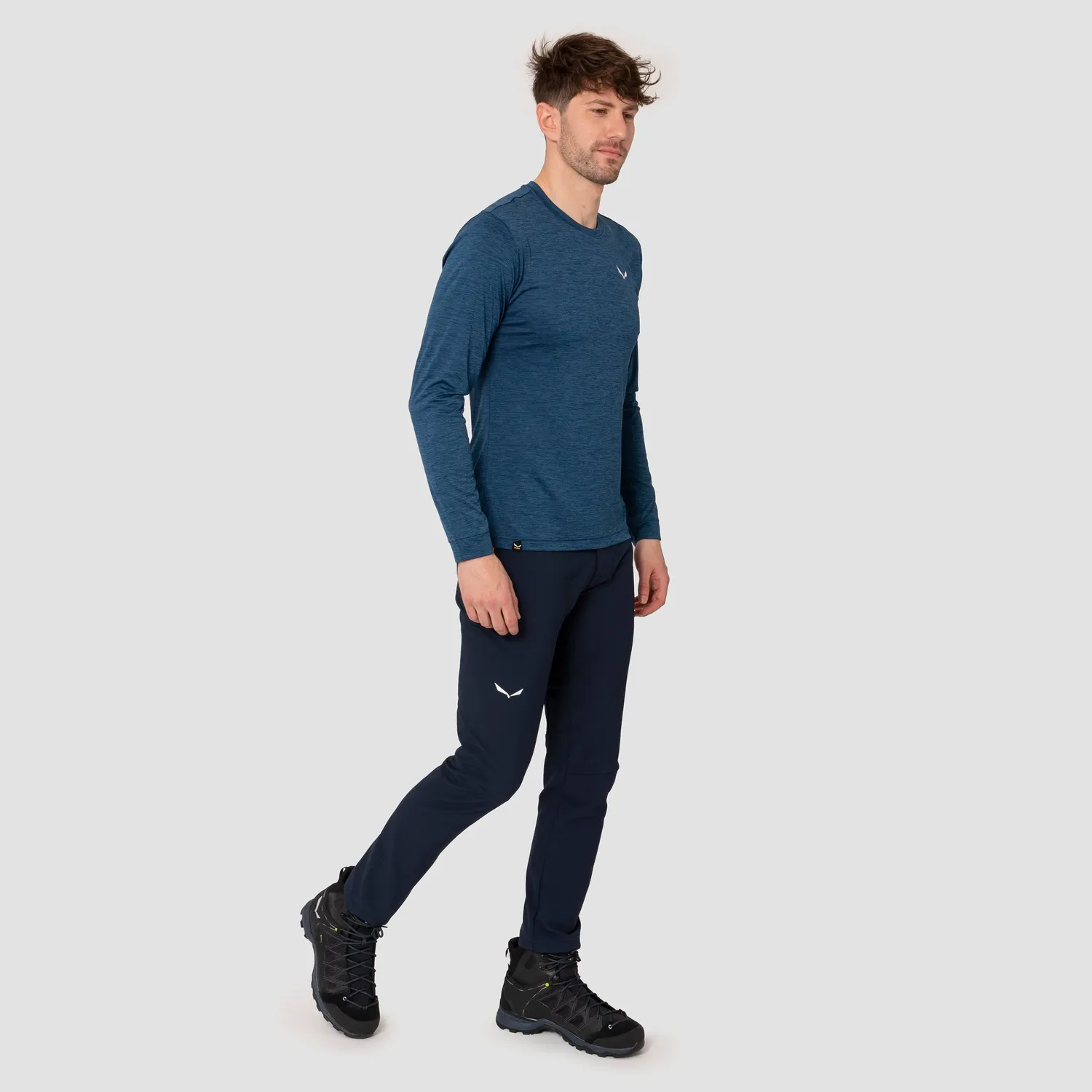 T-Shirt Manches Longues Salewa Homme Puez Melange Dry M L/S Tee Java Blue Melange