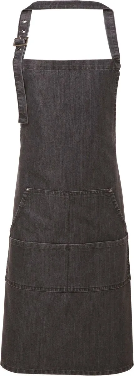 Tablier à bavette - PR126 - noir denim 