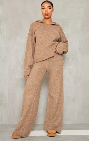 Tall Pantalon large en maille tricot luxe taupe
