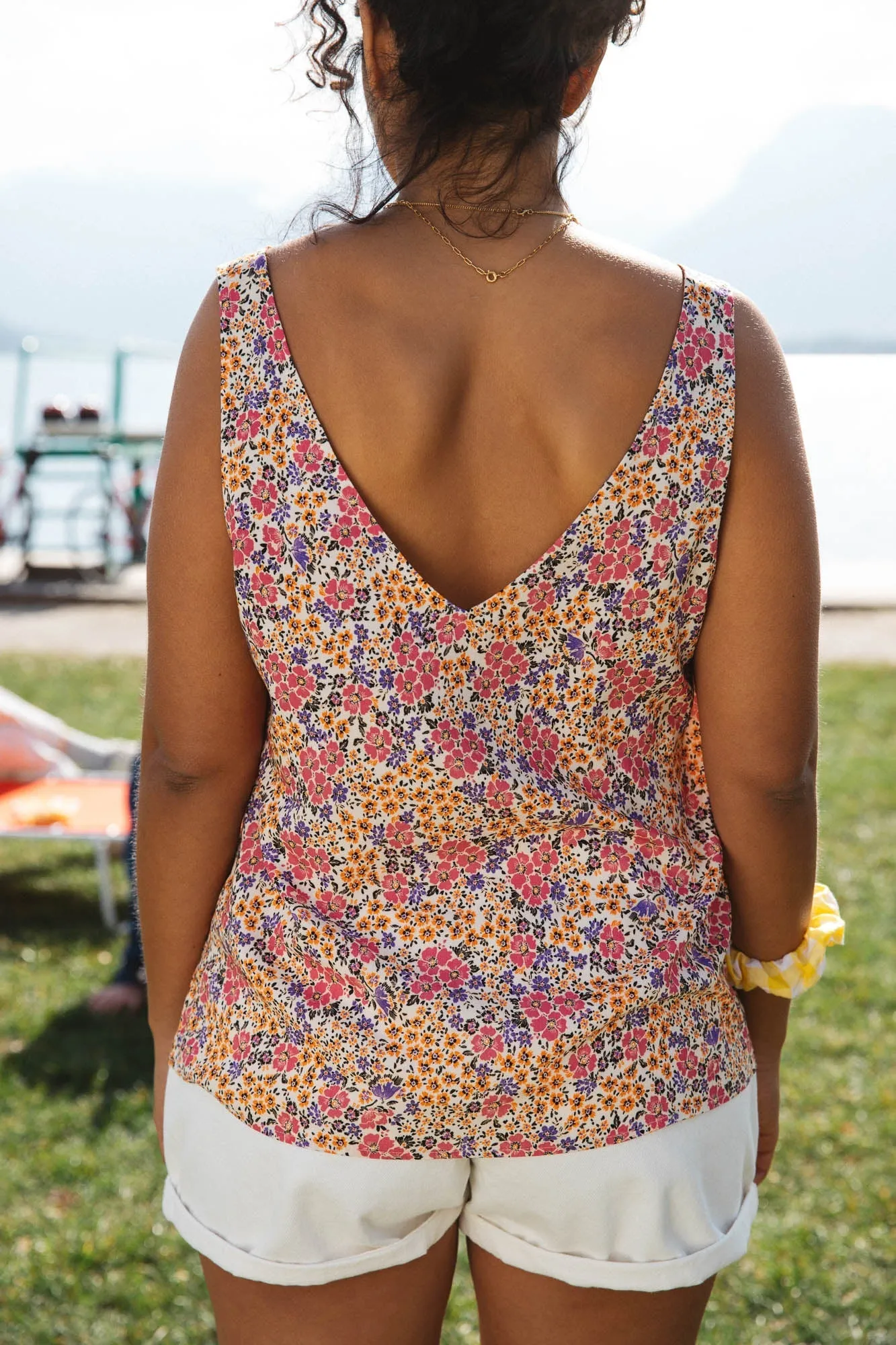 Top Max imprimé fleurs solaires
