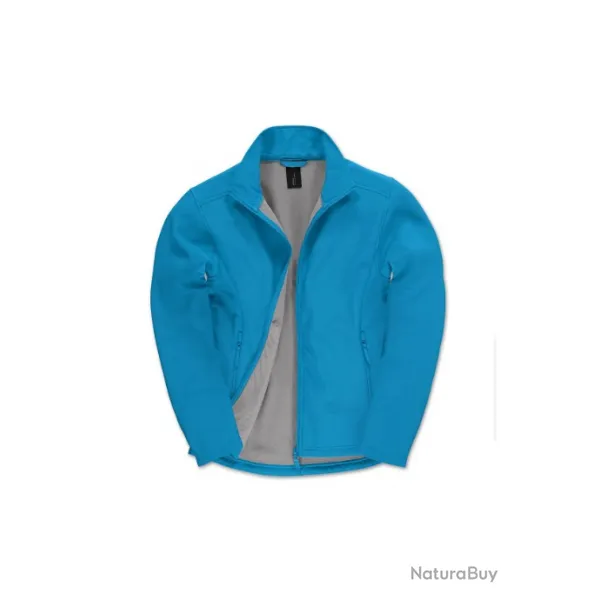 Veste Soft-Shell Homme ID.701 B&C bleu et gris  BCIDM70107